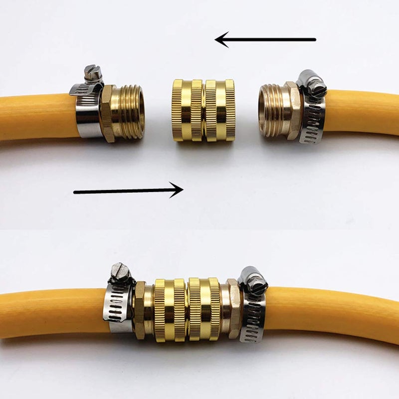 lasenersm 2 Pieces 3/4 Inch Garden Hose Adapter Aluminum Alloy Double Female Swivel Quick Connector Adapter with 4 Pieces Washers Swivel Coupling Connector for Male Hose to Male Hose - Image 5